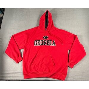 Georgia Bulldogs Hoodie Red Pullover Old Varsity Brand 2XL UGA‎ SEC Football